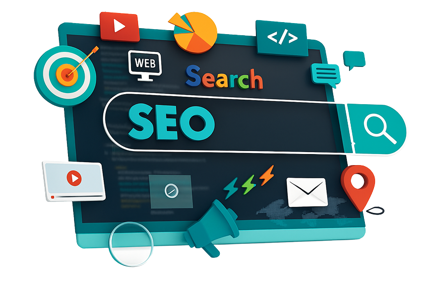 SEO ranking dashboard showing upward organic traffic trends